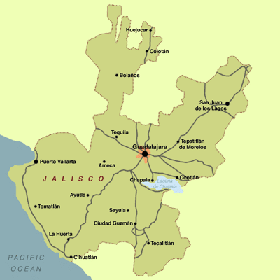 Mapa del Estado de Jalisco
